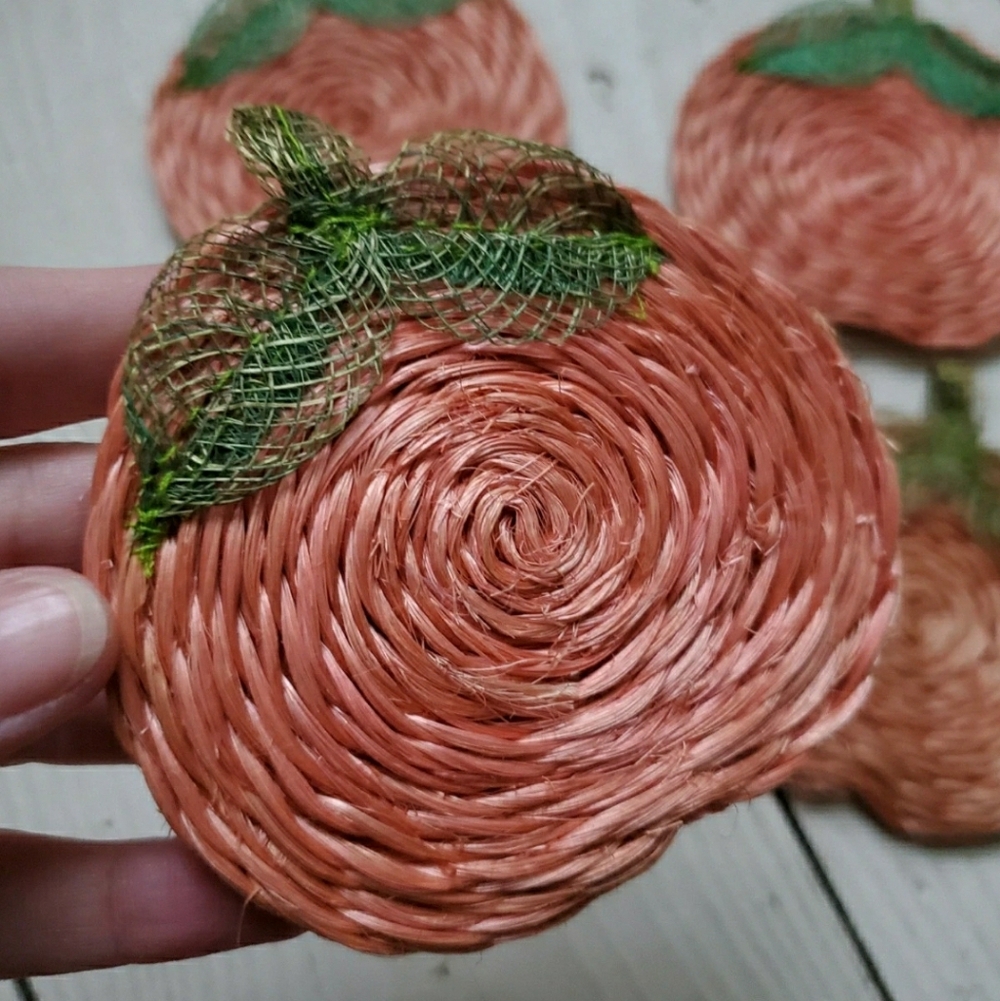 Vintage Woven Tomato Coaster set of 6